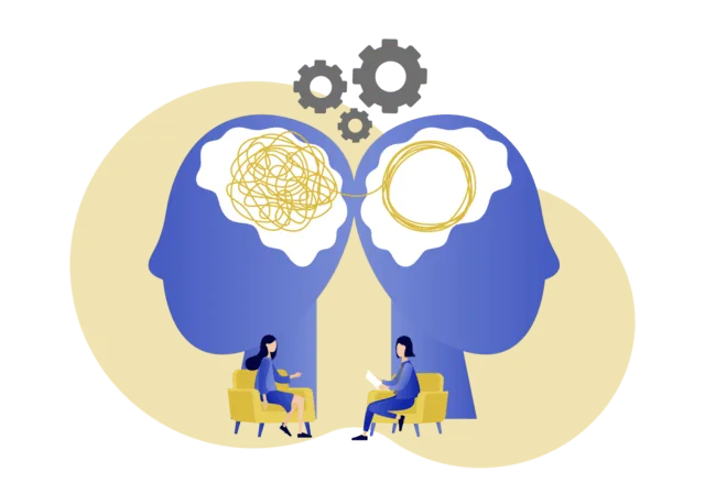 Ilustracja: konsultacja psychologiczna z osobą dorosłą